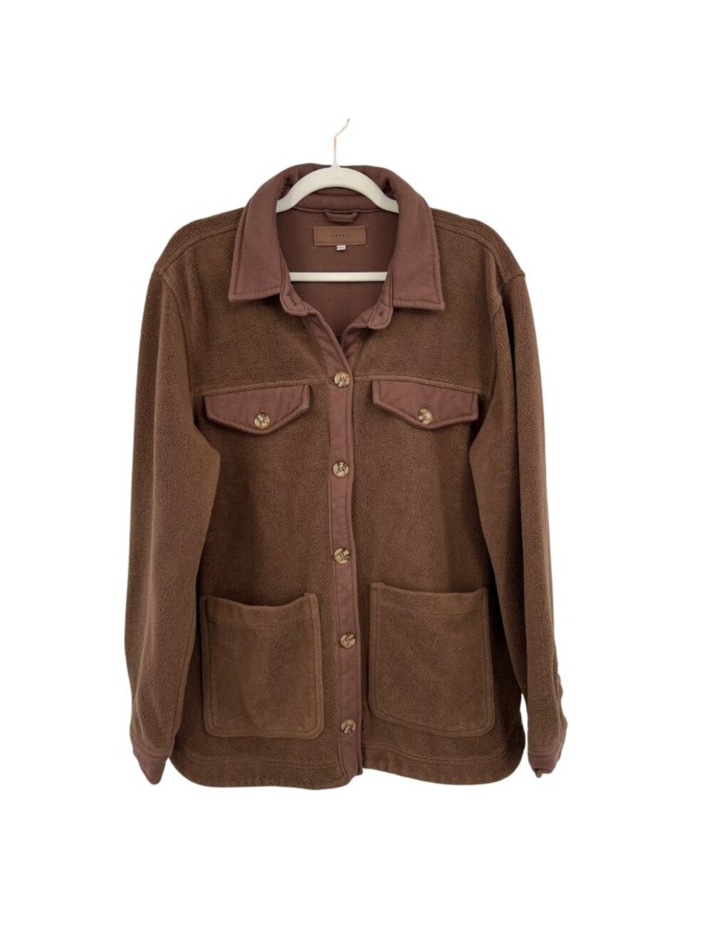 Blanknyc Brown Sherpa Shacket Jacket Size XL Utilitarian Cabincore Minimalist